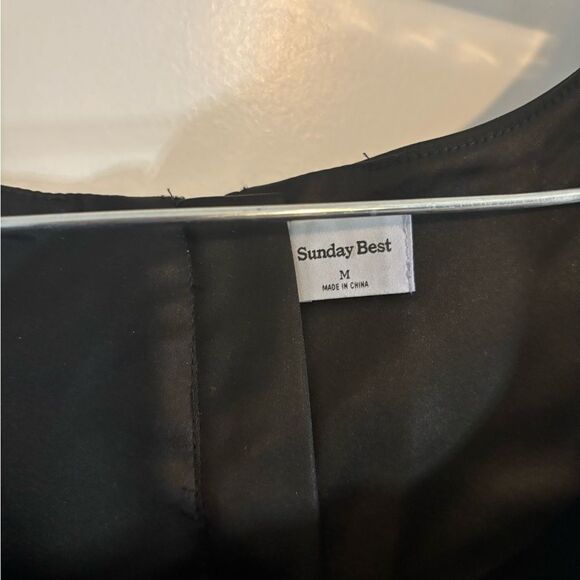 SUNDAY BEST Black Satin Crop Top corset size m EUC - Picture 3 of 4